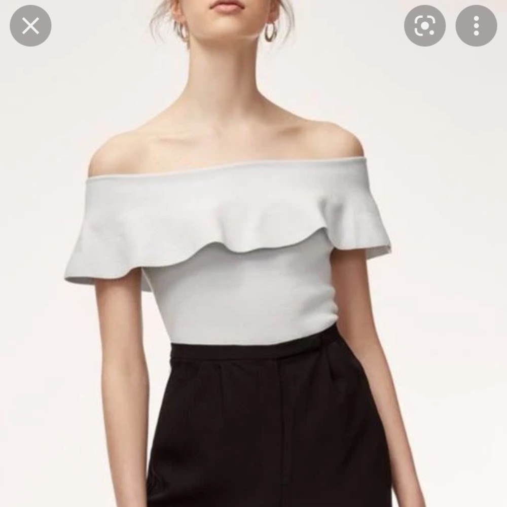 NWOT Aritzia Babaton off should crop top (xs)